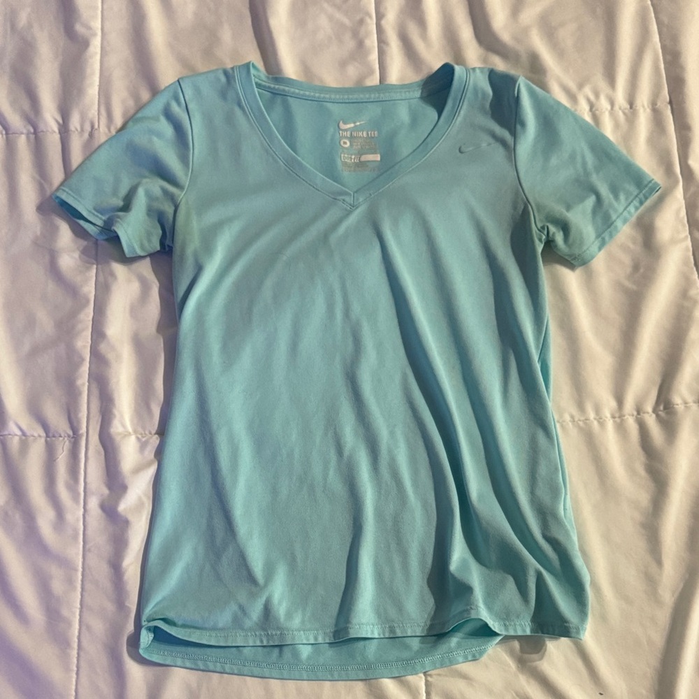 Nike Women's Sky Blue V-Neck Tee